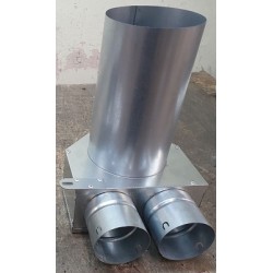 Metalinis oro padavimo - ištraukimo registras 2x75x125, H330mm  00008625