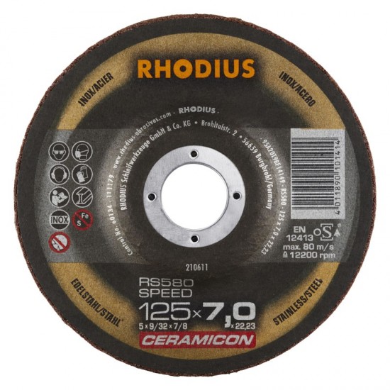Metalo šlif. diskas SPEED 125x7x22,23 mm Metalo šlif. diskas SPEED 125x7x22,23 mm