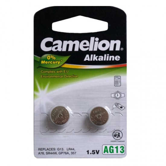 Mikro elementas be gyvsidabrio, LR44/AG13, 1,5V, CAMELION, 2 vnt. Mikro elementas be gyvsidabrio, LR44/AG13, 1,5V, CAMELION, 2 vnt.