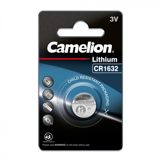 Mikro ličio elementas CR1632, 3V, CAMELION, 1 vnt. Mikro ličio elementas CR1632, 3V, CAMELION, 1 vnt.
