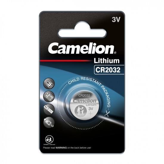 Mikro ličio elementas CR2032, 3V, CAMELION, 1 vnt. Mikro ličio elementas CR2032, 3V, CAMELION, 1 vnt.