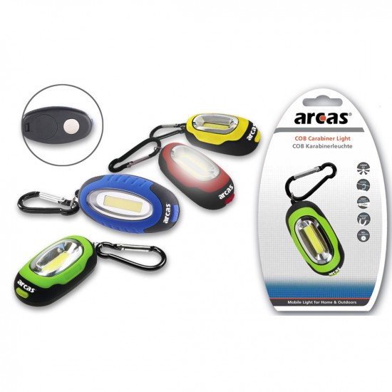 Mini žibintuvėlis su karabinu, COB LED + 2xCR2032, ARCAS Mini žibintuvėlis su karabinu, COB LED + 2xCR2032, ARCAS