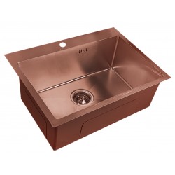 Nerūdijančio plieno plautuvė D6045HC COPPERY su sifonu