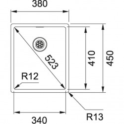 Nerūdijančio plieno plautuvė Franke Box, BXX 210/110-34, rankinis ventilis