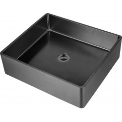 Nerūdijančio plieno plautuvė S4837HYB black 1.2 mm padedama ant stalviršio