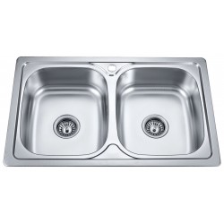 Nerūdijančio plieno plautuvė S8050PB su sifonu 0.8 mm