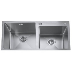 Nerūdijančio plieno plautuvė S8446H Satin 1.0mm su sifonu