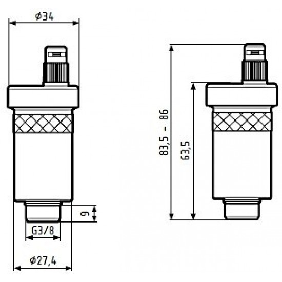 Nuorinimo vožtuvas automatinis Afriso PrimoVent, R½ x G⅜