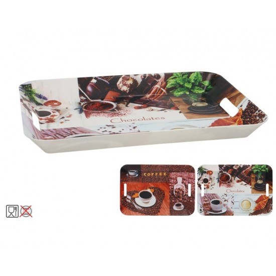 Padėklas plast. 41*28cm 29110 COFFEE