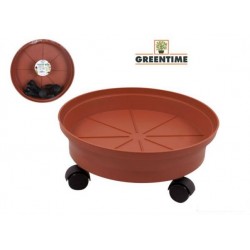 Padėklas vazonui plast. su ratukais 32cm GREENTIM