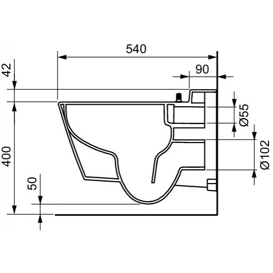 Pakabinamas unitazas TECEone Rimless su bide funkcija