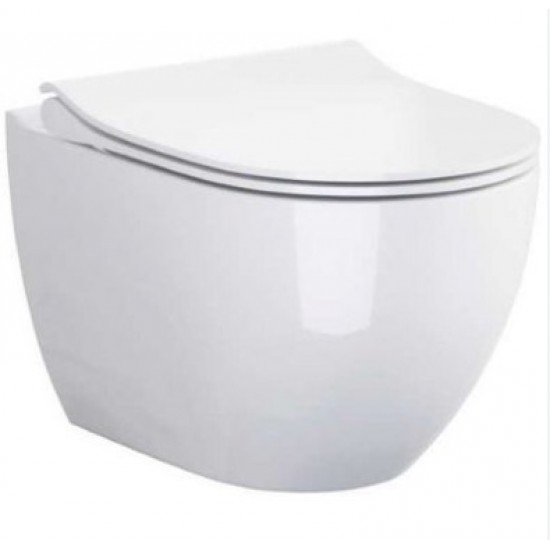 Pakabinamas WC Cersanit, ZEN/URBAN HARMONY Clean-On su antibakteriniu, lėtai nusileidžiančiu dangčiu