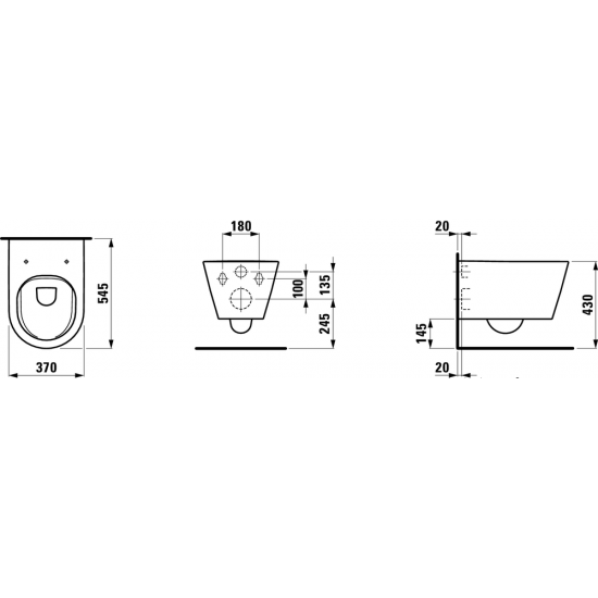 Pakabinamas WC Kartell Rimless, 4,5/3 l, baltas