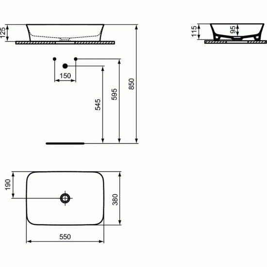 Pastatomas praustuvas Ideal Standard Ipalyss, stačiakampis 380x550 mm, Mink, be persipylimo Pastatomas praustuvas Ideal Standard Ipalyss, stačiakampis 380x550 mm, Mink, be persipylimo