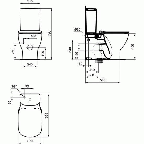 Pastatomas WC Ideal Standard, Tesi Aquablade su bakeliu ir soft close dangčiu Pastatomas WC Ideal Standard, Tesi Aquablade su bakeliu ir soft close dangčiu