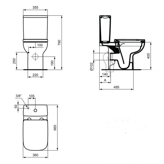 Pastatomo WC Ideal Standard puodas, i.Life A Rimless+ (be bakelio)