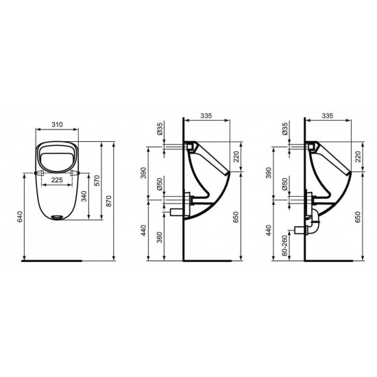 Pisuaras Ideal Standard Connect, blizgus Pisuaras Ideal Standard Connect, blizgus