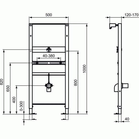 Pisuaro rėmas Ideal Standard Prosys, Basic