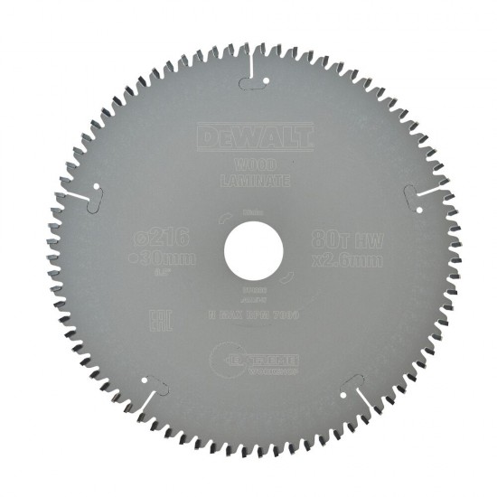 Pjov. diskas medienai DeWalt 216mmx30mm 80T Pjov. diskas medienai DeWalt 216mmx30mm 80T