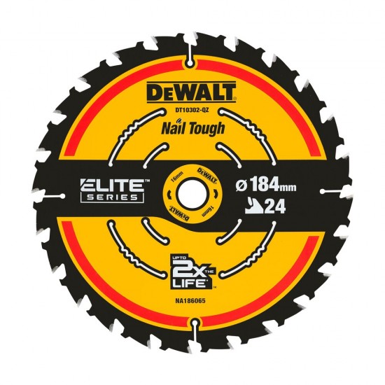 Pjov. diskas medienai DeWalt ELITE CSB 184x16mm 24T