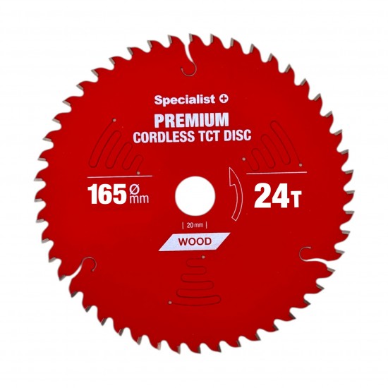 Pjovimo diskas 165x24Tx20mm, Cordless PREMIUM, SPECIALIST+ Pjovimo diskas 165x24Tx20mm, Cordless PREMIUM, SPECIALIST+
