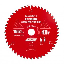 Pjovimo diskas 165x48Tx20mm, Cordless PREMIUM, SPECIALIST+
