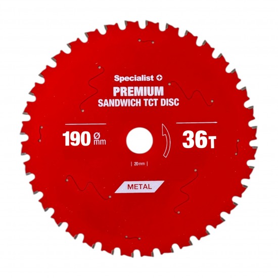 Pjovimo diskas 190x36Tx30mm, Sandwich PREMIUM, SPECIALIST+ Pjovimo diskas 190x36Tx30mm, Sandwich PREMIUM, SPECIALIST+