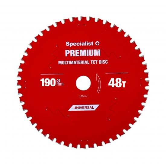 Pjovimo diskas 190x48Tx30mm, Multimaterial PREMIUM, SPECIALIST+ Pjovimo diskas 190x48Tx30mm, Multimaterial PREMIUM, SPECIALIST+