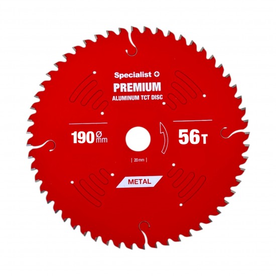 Pjovimo diskas 190x56Tx30mm, Aluminium PREMIUM, SPECIALIST+ Pjovimo diskas 190x56Tx30mm, Aluminium PREMIUM, SPECIALIST+