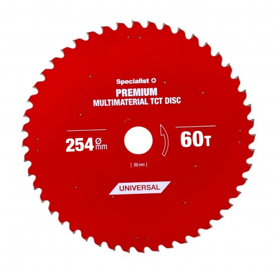 Pjovimo diskas 254x60Tx30mm, Multimaterial PREMIUM, SPECIALIST+ Pjovimo diskas 254x60Tx30mm, Multimaterial PREMIUM, SPECIALIST+