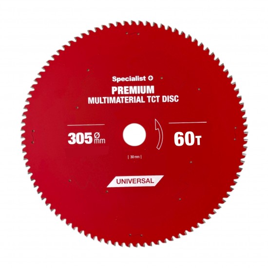 Pjovimo diskas 305x60Tx30mm, Multimaterial PREMIUM, SPECIALIST+ Pjovimo diskas 305x60Tx30mm, Multimaterial PREMIUM, SPECIALIST+