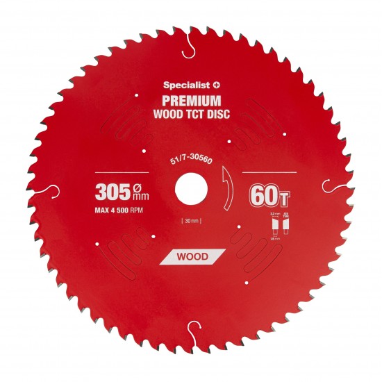 Pjovimo diskas 305x60Tx30mm, Wood PREMIUM, SPECIALIST+ Pjovimo diskas 305x60Tx30mm, Wood PREMIUM, SPECIALIST+