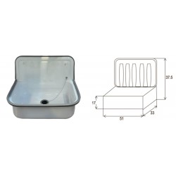 Plautuvė metal. 510x330x375  emaliuota tvirtinama prie sienos