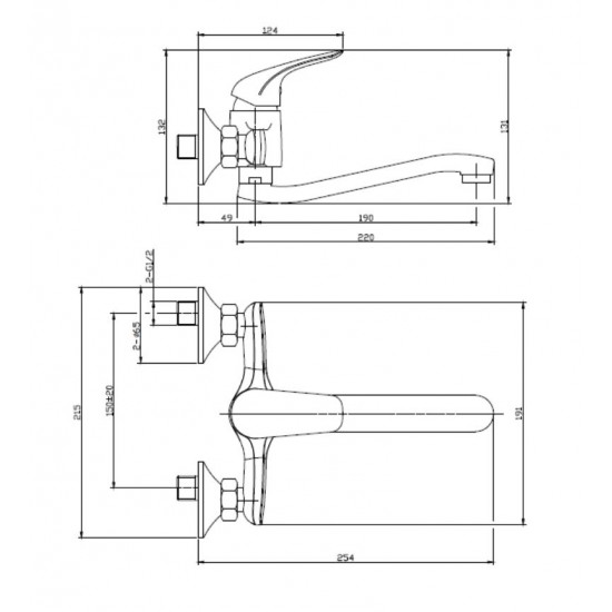 Plautuvės maišytuvas S-Line Pro, SL261, sieninis