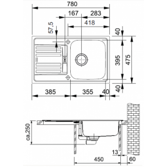 Plieninė plautuvė Franke Euroform, EFX 614-78 Plieninė plautuvė Franke Euroform, EFX 614-78