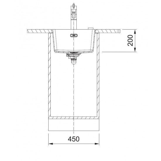 Po stalviršiu montuojama granitinė plautuvė Franke Maris, MRG 110-37, Juoda matinė, juodas rankinis ventilis