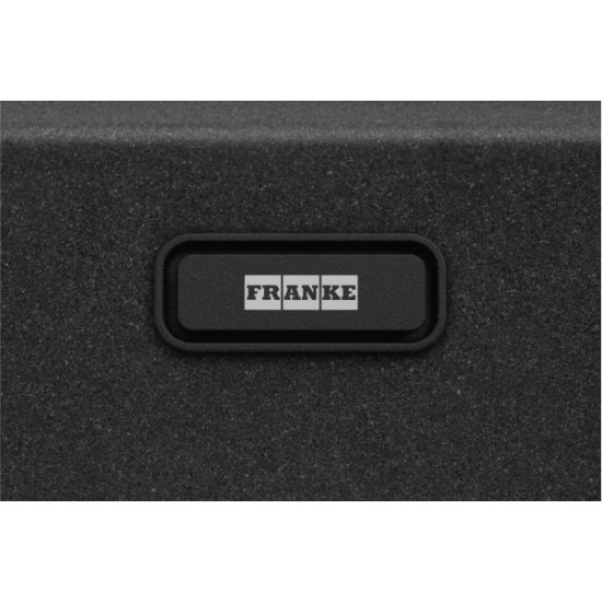 Po stalviršiu montuojama granitinė plautuvė Franke Maris, MRG 110-52, Juoda matinė, juodas rankinis ventilis