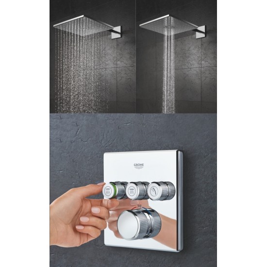 Potinkinė termostatinė dušo sistema Rainshower 310 Smart Active Cube 2-jų srovių centrinis dušas, chromas