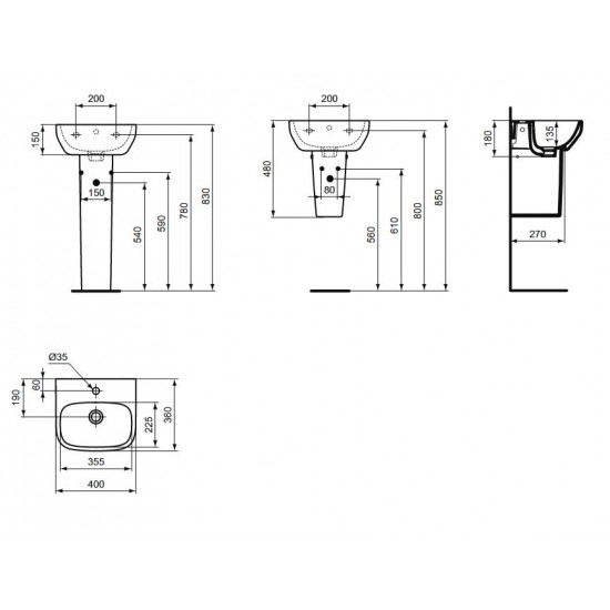Praustuvas Ideal Standard i.life A, 40 cm