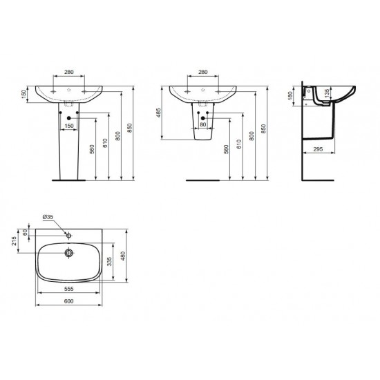 Praustuvas Ideal Standard i.life A, 60 cm