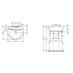 Praustuvas Ideal Standard Skanitet, 60 cm