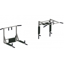 Prie sienos tvirtinamas skersinis + lygiagretės SANRO PRO 3 IN 1 Juodas, iki 200kg