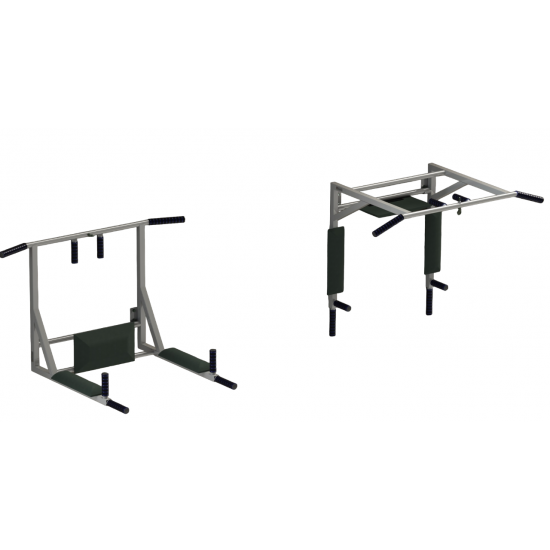 Prie sienos tvirtinamas skersinis + lygiagretės SANRO PRO 3 IN 1 Juodas, iki 200kg