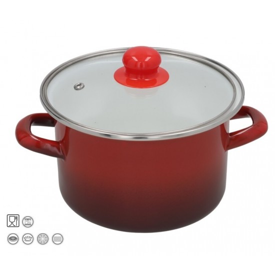Puodas emal. 18cm 2.0L s/d indukc. MOON M