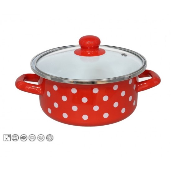 Puodas emaliuotas 18cm 1.35L s/d indukcinis JAEN
