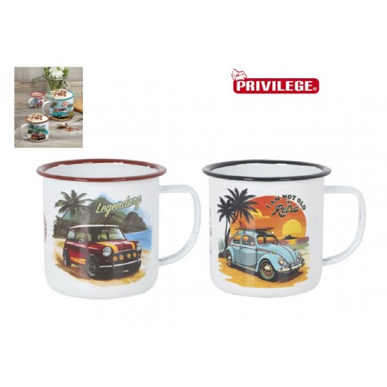 Puodukas emal. 300ml RETRO
