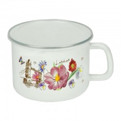 Puodukas emal. su plast. dangteliu 1.4L 14cm s/p