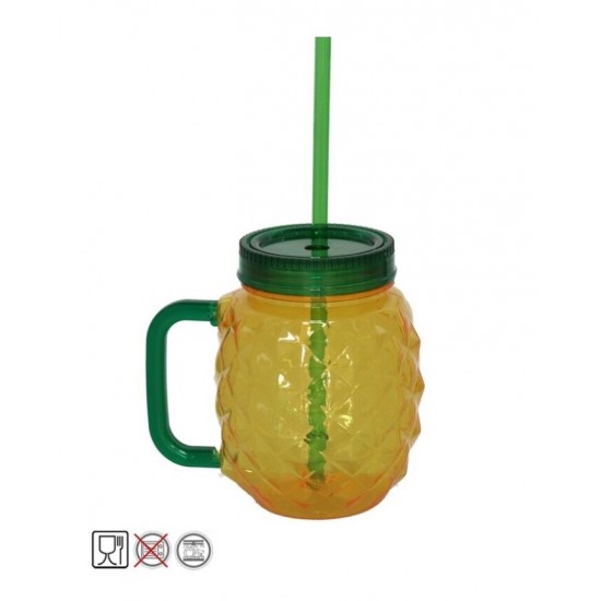 Puodukas plast. 500ml s/d ir šiaudeliu Puodukas plast. 500ml s/d ir šiaudeliu