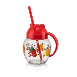 Puodukas stikl. 370ml s/d ir šiaudeliu C-373