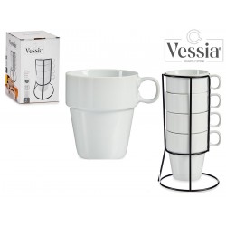 Puodukų rink. 350ml 4vnt su stovu 90376 Vessia